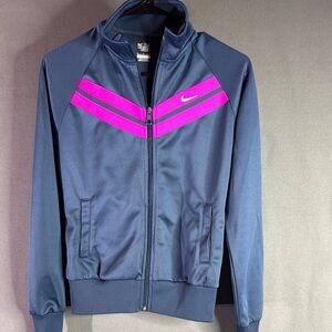 Nike Navy and‎ Pink Track Jacket women’s size small/girls
